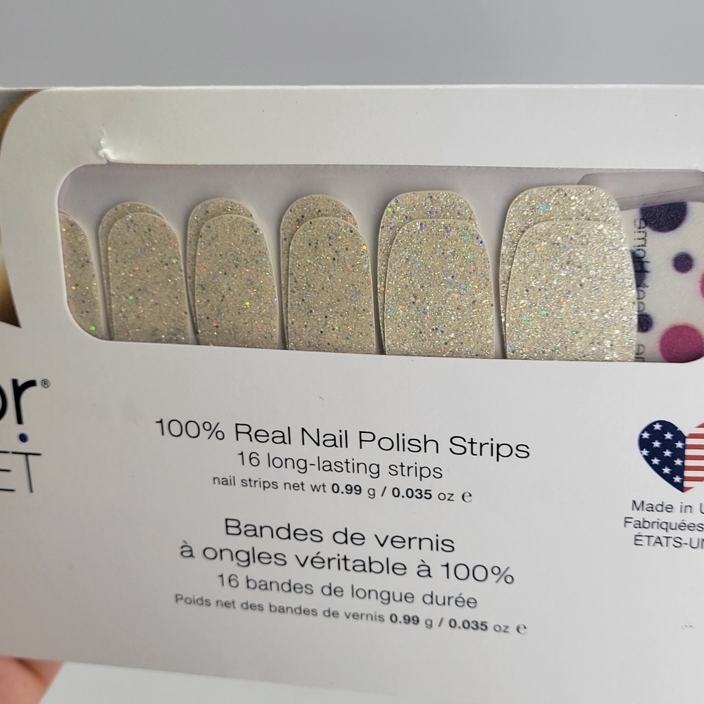 Color Street TOKYO LIGHTS Pale Pink/Home Sleet Home Ivory Glitter Nail Strips - Picture 2 of 6